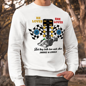 But They Both Love Each Other, Couple Gift, Personalized Shirt, Racing Car Couple Shirt, Christmas Gift 05HUTI091023 - Shirts - GoDuckee