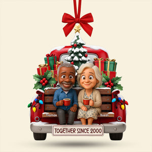 Old Couple Cheering On Truck Ornament - Custom Photo Gifts For Couple 03pati300825 - Ornament - GoDuckee