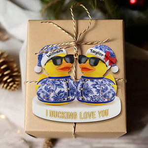Couple Duck Christmas Ornament Personalized Gifts For Couple 01PGTI211025 - Ornament - GoDuckee