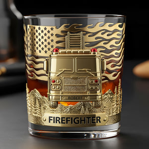 Firefighter Fire Dept Whiskey Glass, Personalized Gifts For Firefighter Retirees and Active Duty 03qhti050825 - Whiskey Glass - GoDuckee