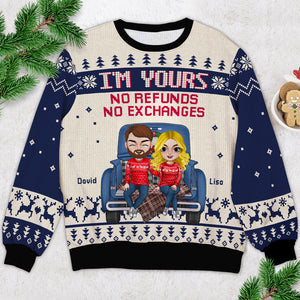 No Refunds No Exchanges, Knitted Ugly Sweater, Christmas Gifts For Couple - AOP Products - GoDuckee