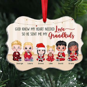 God Knew My Heart Needed Love, Gift For Family, Personalized Acrylic Ornament, Christmas Kids Ornament, Christmas Gift 01ACDT061123HH - Ornament - GoDuckee