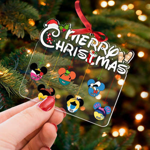 Merry Christmas, Gift For Family, Personalized Acrylic Ornament, Xmas Mouse Ornament, Christmas Gift 02OHTI251023 - Ornament - GoDuckee