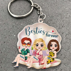 Besties Beach Girl Gift, Personalized Keychain Sisters Gift 09ACDT230623TM - Keychains - GoDuckee