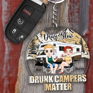 Drive Slow Drunk Campers Matter, Personalized Keychain, Gifts For Best Friend - Keychains - GoDuckee