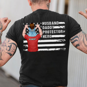 Husband Daddy Protector Hero Personalized Shirt, Gift For Dad, Father's Day Gift - Shirts - GoDuckee