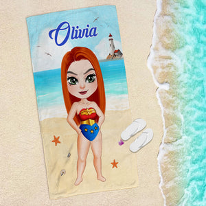 Gift For Summer Girl, Personalized Beach Towel, Beach Girl Towel, Summer Gift 03HUTI170723PA - Beach Towel - GoDuckee