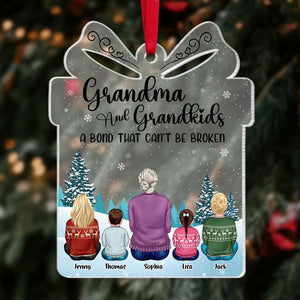 Grandma & Grandkids, Gift For Grandma, Personalized Acrylic Ornament, Christmas Grandkids Ornament, Christmas Gift - Ornament - GoDuckee