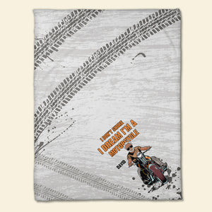 I Don't Snore, I Dream I'm A Motocycle, Gift For Motorcycle Lover, Personalized Blanket, Driving Motorcycle Man Blanket - Blanket - GoDuckee