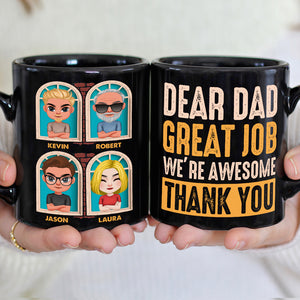 We're Awesome Thank You, Dear Dad Personalized Black Mug Gift 02QHDT190523HH - Coffee Mug - GoDuckee