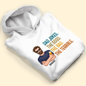 Dad Jokes The Good The Bad The Terrible, Personalized Shirt, Gift For Dad, Father's Day Gift - Shirts - GoDuckee