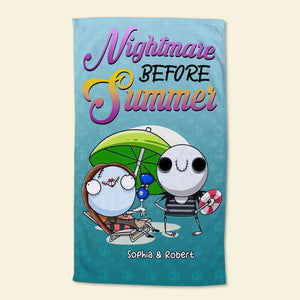 Gift For Couple, Personalized Beach Towel, Spooky Couple Beach Towel, Summer Gift 01QHTI070723 - Beach Towel - GoDuckee
