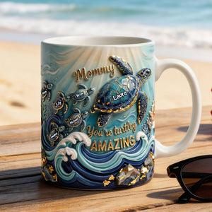 Turtle Mom and Kids Coffee Mug - Personalized Gifts For Mom 04pati140426 - Coffee Mug - GoDuckee