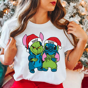 Gift For Couple, Friends, Personalized Shirt, Cartoon Christmas Costume Shirt, Christmas Gift 01ACDT041023 - Shirts - GoDuckee
