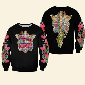 This Aunt Wears Her Heart On Her Sleeve, Personalized Shirt, Gifts For Family - AOP Products - GoDuckee