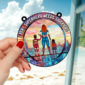 Personalized Gifts For Mom Suncatcher, Best Mom & Her Sidekick 04qhti120225pa - Ornament - GoDuckee