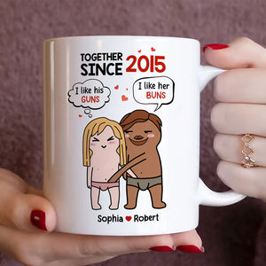 Together Since, Couple Gift, Personalized Mug, Naughty Couple Coffee Mug - Coffee Mug - GoDuckee