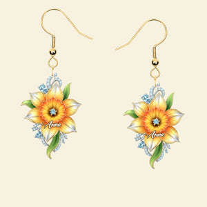 Birth Month Flower Earrings - Personalized Gifts For Her 03huti030725 - Earrings - GoDuckee