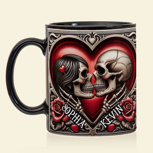 Personalized Gifts For Skull Couple Coffee Mug 03ohti041224 - Coffee Mug - GoDuckee
