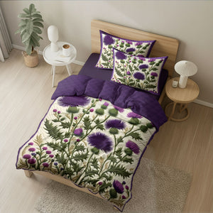 Thistle Flowers Quilt Bed Set 05huti210125 - Blanket - GoDuckee