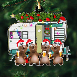 Camping Bear Drink, Personalized Ornament, Gifts For Camper 02ACDT270923 - Ornament - GoDuckee
