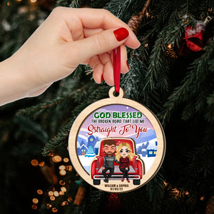 God Blessed, Couple Gift, Personalized Ornament, Truck Couple Ornament, Christmas Gift 03PGTI140823HH - Ornament - GoDuckee