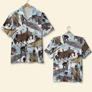 Custom Photo Friend Gift, Fishing Personalized Hawaiian Shirt - Hawaiian Shirts - GoDuckee