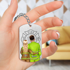 Hard Working, Gift For Couple, Personalized Keychain, Firefighter Couple Keychain, Couple Gift 06OHTI190723TM - Keychains - GoDuckee