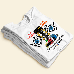 But They Both Love Each Other, Couple Gift, Personalized Shirt, Racing Couple Shirt, Christmas Gift 04HUTI091023 - Shirts - GoDuckee