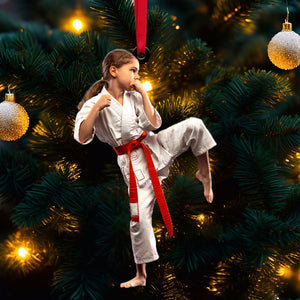Gift For Karate Lover, Personalized Acrylic Ornament, Image Custom Ornament, Christmas Gift - Ornament - GoDuckee