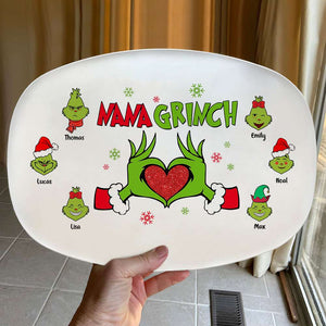 Gift For Family, Personalized Resin Plate, Green Famiy Kids Plate, Christmas Gift 05NATI250923 - Resin Plate - GoDuckee
