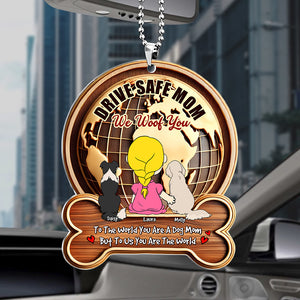 Personalized Gifts For Dog Mom Car Ornament, Drive Safe Mom I Woof You 01tgti210325hg - Ornament - GoDuckee