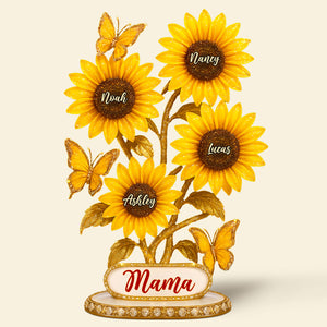 Personalized Gifts For Mom Plaque Sunflower Mama 02xqti140425 - Shaped Plaques - GoDuckee