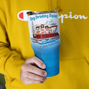 Here At The Lake We Don't Hide Crazy, Personalized Tumbler Cup, Gift For Pontoon Friends - Drinkware - GoDuckee