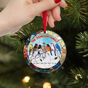 Gift For Family, Personalized Ornament, Birds Family Suncatcher Ornament, Christmas Gift 04QHTI180823 - Ornament - GoDuckee