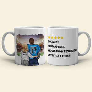 Excellent Husband Skill, Gift For Him, Personalized Mug, Football Couple Mug, Couple Gift - Coffee Mug - GoDuckee