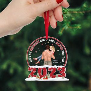 Let's Be Naughty, Couple Ornament, Personalized Ornament, Couple Acrylic Ornament, Christmas Gift - Ornament - GoDuckee