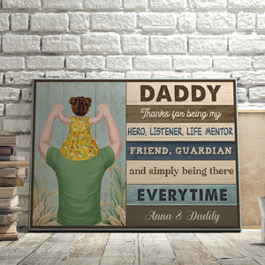 Thanks For Being My Hero Personalized Canvas Print Gift For Dad - Poster & Canvas - GoDuckee