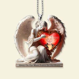 Custom Photo Gifts For Heaven Memorial Car Ornament, On Angels Wings 02tgti040225 - Ornament - GoDuckee