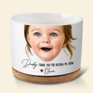 Custom Photo Gift For Mom Plant Pot Mom, Thank you For Helping Me Grow - Plant Pot - GoDuckee