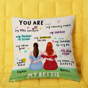 Personalized Pillow Gift For Friend, You Are My Free Therapist, Partner In Crime, Favorite Person,... - Pillow - GoDuckee