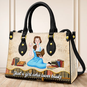 Personalized Gifts For Book Lovers Leather Bag Just A Girl Who Loves Books - Leather Bags - GoDuckee
