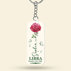 Personalized Gifts For The Astrology Lovers Zodiac Flowers Keychain - Keychains - GoDuckee