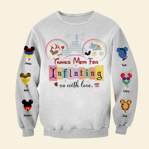Personalized Gifts For Mom 3D Shirt Thanks Mom For Inflating us with Love 03KATI020324 - 3D Shirts - GoDuckee