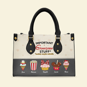 Personalized Gifts For Grandma Leather Bag Important Grandma Stuff 05QHTI200224 - Leather Bags - GoDuckee
