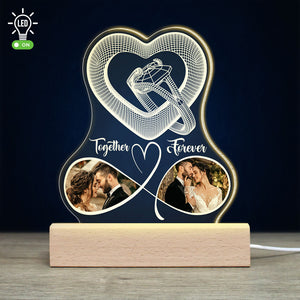 Couple, Together & Forever, Custom Photo 3D Led Light, Valentine Gift, Couple Gift - Led Night Light - GoDuckee