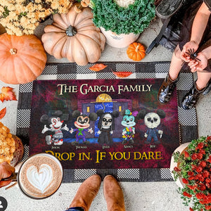 Drop In if You Dare 01QHDT080923 Personalized Doormat, Gifts For Horror Family - Doormat - GoDuckee