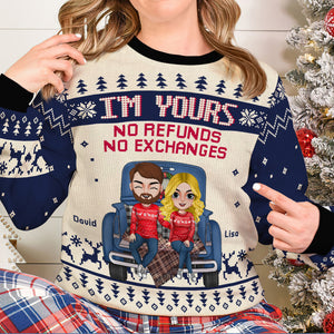 No Refunds No Exchanges, Knitted Ugly Sweater, Christmas Gifts For Couple - AOP Products - GoDuckee
