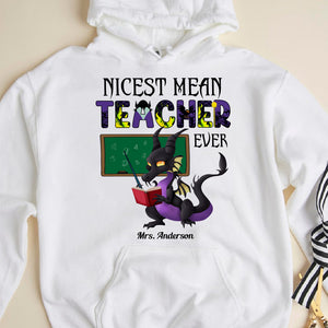 Nicest Mean Teacher Ever-Personalized Shirt-Gifts For Teacher-03qhdt040723 - Shirts - GoDuckee