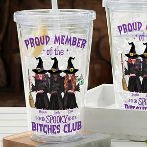 Proud Member Of The Spooky Club, Gift For Besties, Personalized Tumbler, Witches Friends Acrylic Tumbler, Halloween Gift - Tumbler Cup - GoDuckee